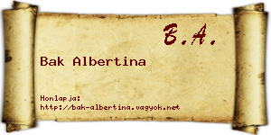 Bak Albertina névjegykártya